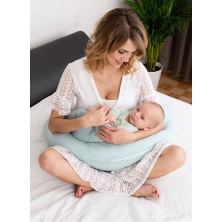Poduszka muślinowa dla kobiet w ciąży Moon Muslin do spania, karmienia, rogal 260 cm Musztardowa - 3