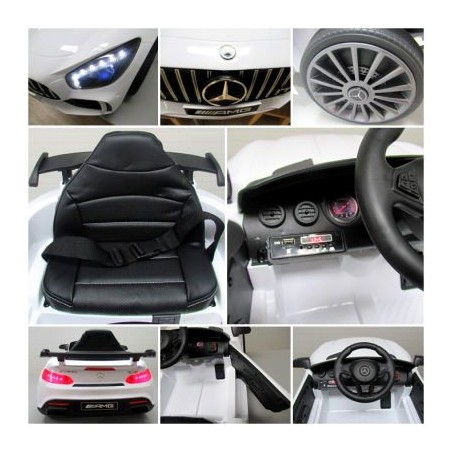 Ragil Mercedes GTR-S biały Miękkie koła Eva, miękki fotelik Licencja - 8