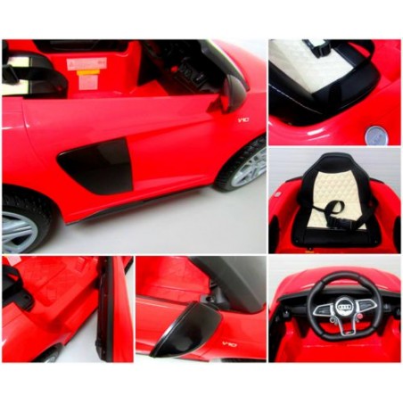 Ragil AUDI R8 Sport Czerwony Auto na akumulator EVA Skóra pilot - 10